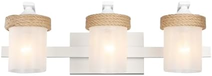Chatham 3-Light Vanity Light in Natural White with Clear Sandblasted Glass