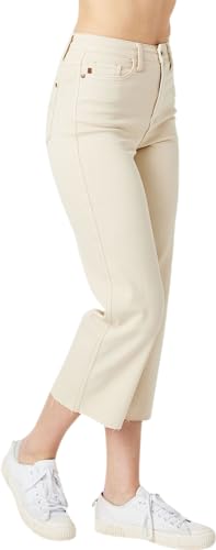 Judy Blue Women's High-Rise Garment Dyed Cropped Wide Leg Jeans3