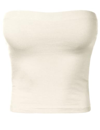 Image of Women's Shapewear Tube Tops Strapless Ruched Built-in Shelf Bra Casual