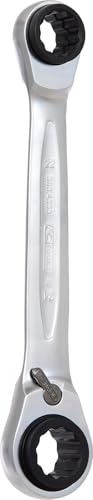 KS Tools 503.4553 4 in 1 GEARplus umschaltbar Doppel-Ratschenringschlüssel, 21x22x24x27mm