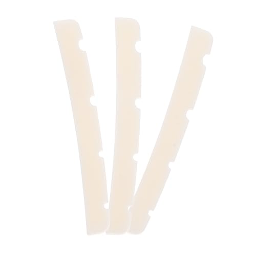 Levemolo Guitar Nut and Saddle 42mm Ox Bone Nut for Bass Guitar Noise Reduction Enhanced Tone Set of 3 Guitar Supplies