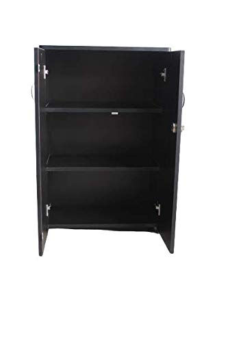 Image of Singar Furniture Wood Double Door Wardrobe 3 Feet (Black Textured)