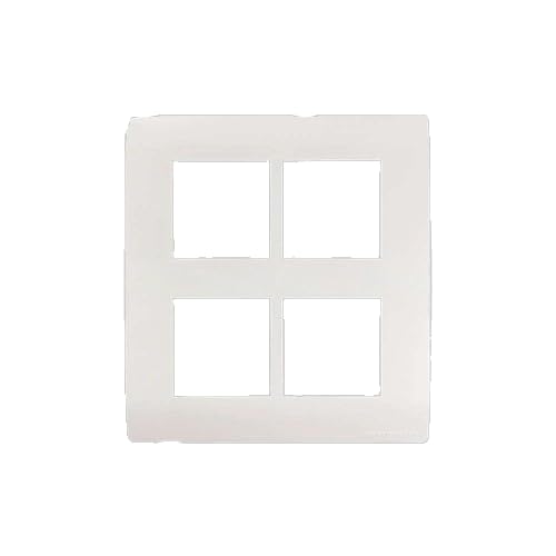 ‎Wipro North West 8 Module Vertical Switch Cover Plate with mounting plate (5"inch x 5"inch) -Plus (White) (Pack of 1) CS968M-PLUS