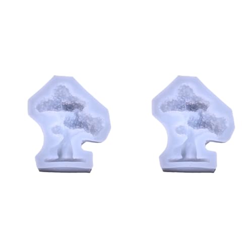 砂糖をひっくり返すチョコレートの型 2個のヒノキ盆栽盆栽鉢植え型シリコンフォンダンケーキベーキングゼリーチョコレートモールド透明