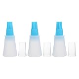 CALLARON Cepillo para Botellas de Aceite de Silicona Tapa, 3 Piezas, Diseño Transparente, Buena Capacidad de Sellado, Adecuado para Buffet y Bar
