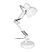 Produktbild Relaxdays Retro Schreibtischlampe, Gelenk-Arm, schwenkbar, Büro Leselampe, Metall, E27, HxBxT: 50 x 27 x 15 cm, weiß