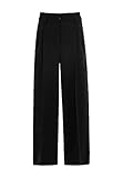 Fließender Fall HALLHUBER High-Waist-Hose mit Bundfalten weit geschnitten schwarz, 34