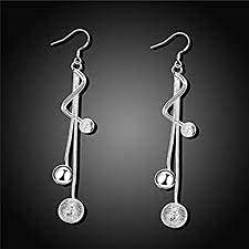 Hithop Long Earrings Women's Beans Tassel Long Drop Earrings Elegant Dangle Earrings For Party Silver #TOP5