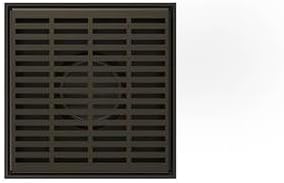 Infinity Drain LND5 BA ORB 5" x 5" LND 5 Lines Pattern Complete Kit in Oil Rubbed Bronze with ABS Bonded Flange, 2", 3" and 4" Outlet