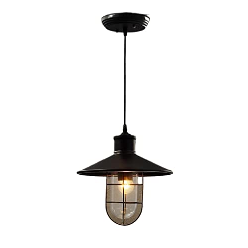 Plafonnier lustre américain rétro en cage de fer noir pour entrée