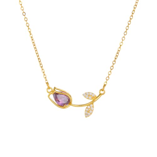 Bijoux de tulipe en pendentif zircon coloré aux finitions prestigieuses