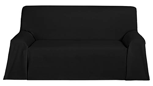 Martina Home Levante Foulard Multiusos/Plaid, Tela, Gris/Negro, 130 x 180 cm