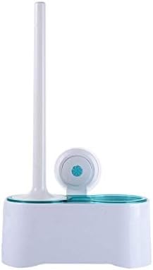 LARRO Toilet Brush Powerful Suction Cup Wall-Mounted Toilet Toilet Brush Set Toilet Toilet Brush with Base Shelf Wall-Mounted Toilet Brush Toilet Bowl Brush