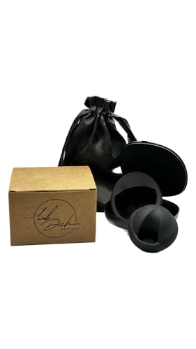 lieb Dich von M& P Menstruationsscheiben in 2 Größen S & L in schwarz aus 100% weichem medizinischem Silikon, wiederverwendbar, für starke & schwache Blutungen, Alternative zu Tampons