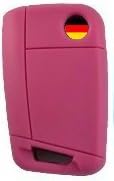 deAutoKey Silicone Key FOB Cover Protective Key Cover for Volkswagen Golf 7 MKVII (Dark Pink)