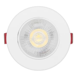 Kit C/5 Spot Led 5w Direcionável Embutir Redondo Teto Sanca BF/BQ (Branco-quente (Amarelo))
