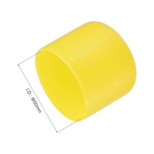 Image of uxcell 4pcs Rubber End Caps 50mm(2 inch) ID Vinyl Round Tube Bolt Cap Cover Screw Thread Protectors Yellow, 40mm Height