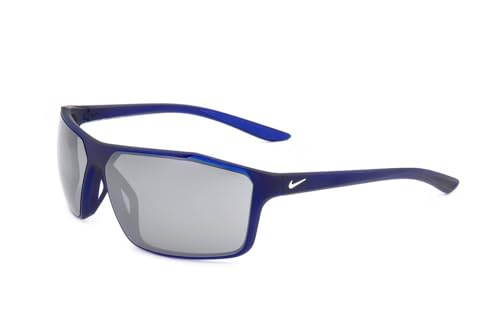 Nike Men's WINDSTORM CW4674 Sunglasses, MATTE MIDNIGHT NAVY/GREY/SLVR, 65