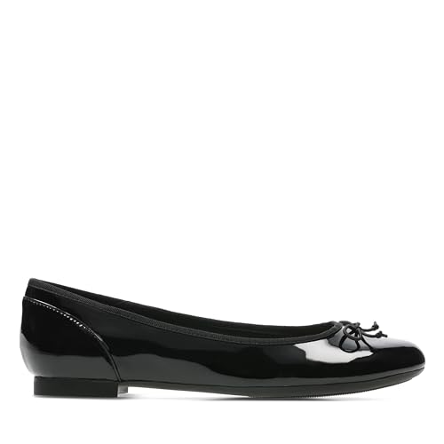 Clarks Femme Couture Bloom Ballerines Plates, Femme, Black Pat, 39 EU