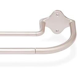 Cortinas Opacas Amazon Amazon Basics Barra de doble cortina opaca para oscurecer la habitación - de 122 a 224 cm, níquel