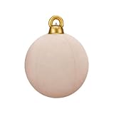 xowwyue Aufblasbare Weihnachtskugeln - 60 cm Flockierte Kugeln Set | Riesen PVC Aufblasbare Weihnachtskugeln | Für Zuhause Arbeitsplatz Tanzveranstaltung Hochzeitsfeier Hof Innenbereich Garten Rasen