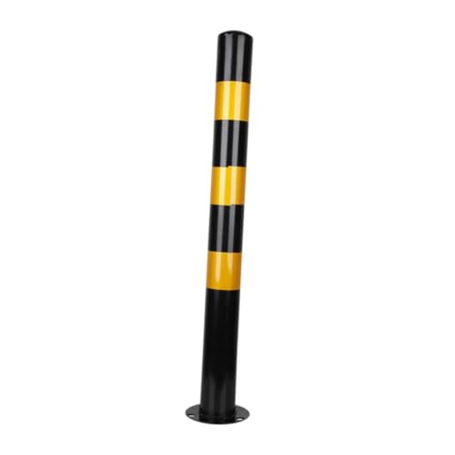 Amagogo Poteau de borne de sécurité 75 cm H Protection Métal Accessoire robuste Borne de stationnement pour stationnement Intersections routières Hôtels, Jaune Noir Sans Anneau