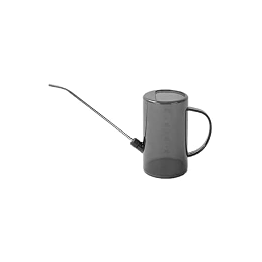 Regador interno de aço inoxidável com bico longo de 1 litro, regador interno de plantas domésticas, regador de plantas domésticas para jardim, regador de plantas internas totalmente transparente, adequado para jardim (cinza estrelado)