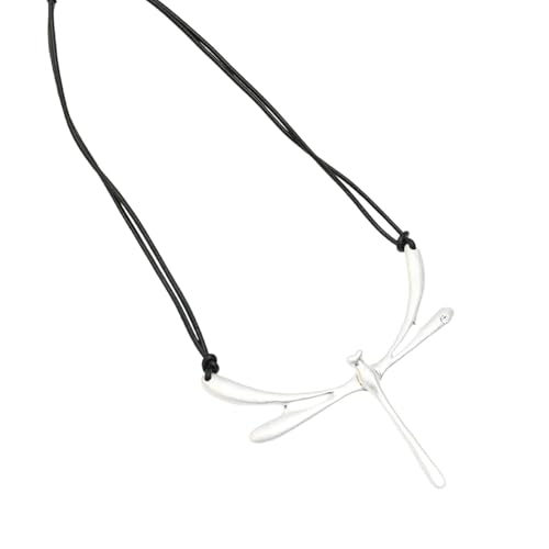YTtkku Collar con colgante de libélulas, cadena portátil para mujer, elegante regalo de joyería, ideal para atuendos casuales o formales, collar de aleación de moda