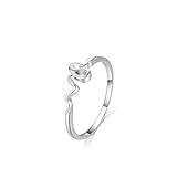 Anillos de mujer con pulgar, anillos de compromiso para mujer, serpiente, plata de 14 K, oro blanco, talla 45 (14,3)