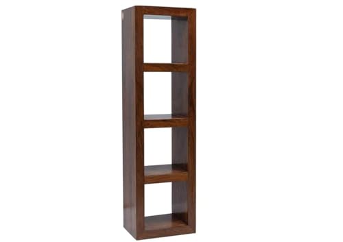 Image of Hari Om Industries Wooden Bookshelf | 4 Shelf Wooden Storage | Open Racks for Decoration for Living Room, Bedroom, Office & Hotel | (Brown)
