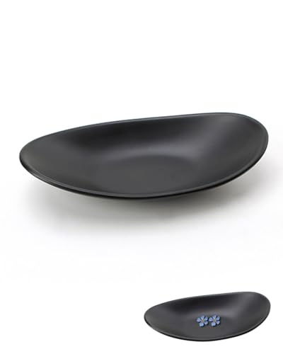 JUKOTA 1 pièce Noir Plateau décoratif，18x10cm，Vassoio Ovale，Vide Poche Entree，Vide-Poche d'entrée pour Les clés de Couloir, Les Bols à Bijoux, Les Bols décoratifs