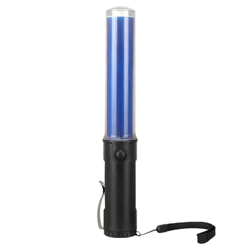 誘導棒 赤色灯 LED誘導灯 26CM マグネット付き 防水 三つモード 電池式 合図灯 点灯 点滅 多機能 警備 交通整理 夜間 工事 レッド (ブルー)