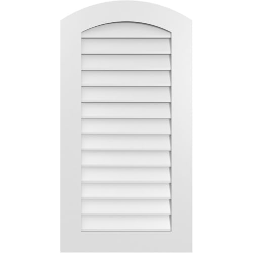 22"W x 42"H Arch Top Surface Mount PVC Gable Vent: Non-Functional, w/ 3-1/2"W x 1"P Standard Frame