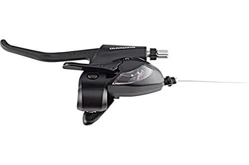 SHIMANO Schalt-/Bremshebel 'ST-EF 41' MOD.15 SB-verpackt, Ez Fire Plus, für V-Brake und mechanischen Scheibenbremsen mit optischer Ganganzeige, 2-Finger, Schwarz, 3-fach, Links