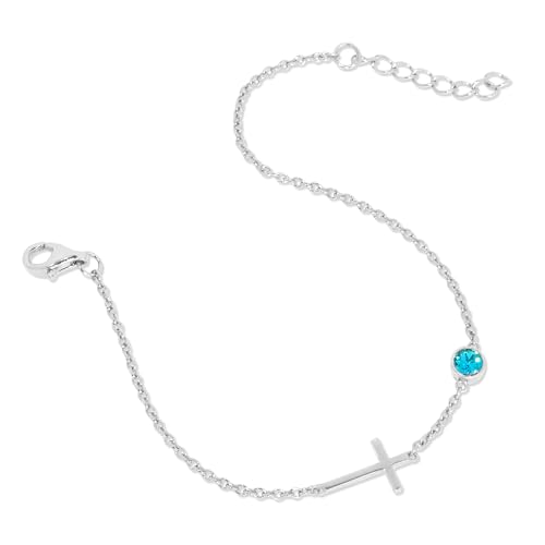 EVE'S ADDICTION 2 Silver Custom Bezel Set Cross Bracelet - Gifts for Mom4
