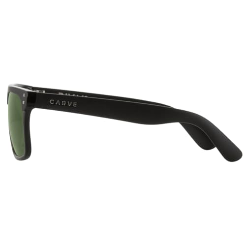 CARVE Eyewear Rivals Sunglasses, Combination Matte & Gloss Black Frame with Grey Green Polarized Lens3