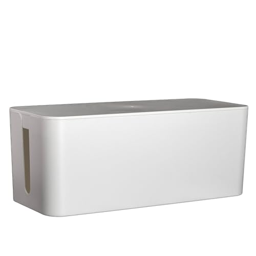Boîte à câbles en plastique blanc Intirilife pour ranger la multiprise
