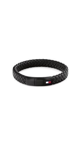 Tommy Hilfiger Jewelry Geflochtenes Lederarmband für Herren Schwarze Farbe - 2790662