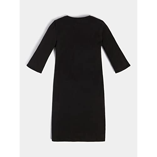 GUESS Girls' One Size 3/4 Sleeve Organic Cotton Triangle Logo Dress2