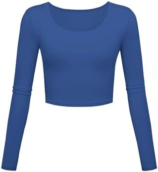 Lightweight Yoga Crop Tops Slim Fit Long Sleeve Workout Shirts fo...