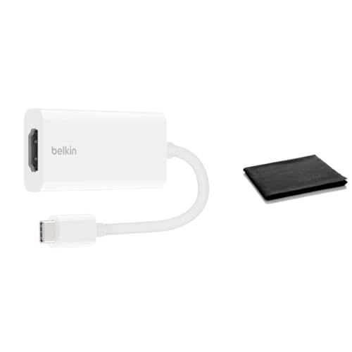 Belkin USB-C to HDMI Adapter 4K 60Hz Dolby Vision HDR USB Type-C to HDMI Converter for MacBook iPad Pro USB-C Laptops to TV/Monitor HDCP 2.2 Compact White AV Adapter Includes Cleaning Cloth