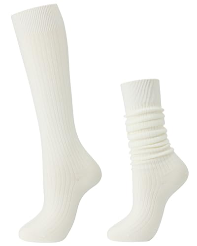 Shihanee 1 Pair Women's Knee High Socks Soft Warm Ribbed Knit Boot Slouch Socks Winter Holiday...