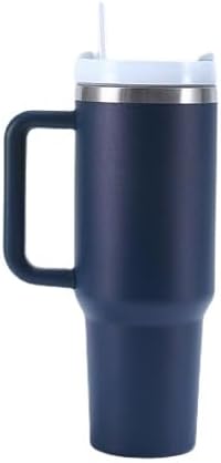 Generic Stanley water cup, large capacity ice cream cup, 304 stainless steel insulated cup, car mounted cold insulation 40oz handle car cup,Dark blue, STLSBA240327-01
