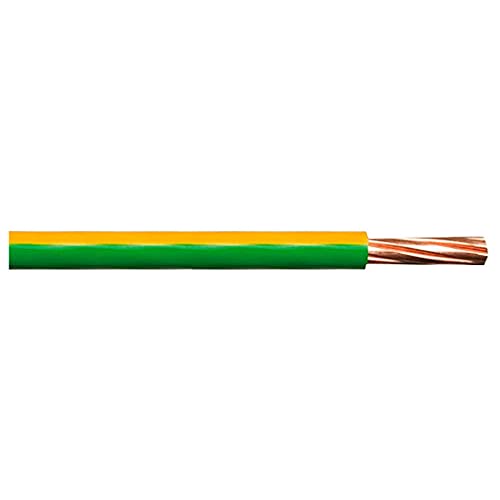 Merriway BH01513 Single Core Round Earth Cable, 6491X 1.5mm Yellow & Green, 5 Metres (16.5 feet)