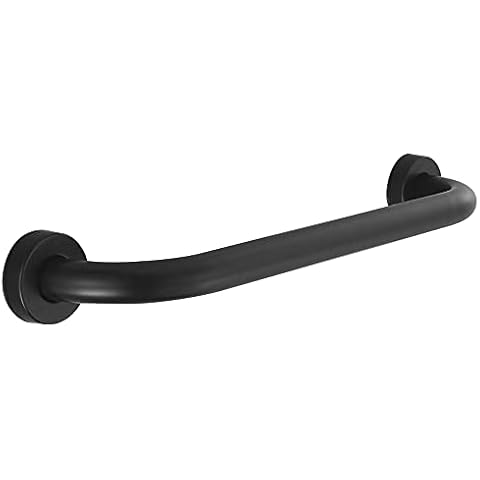 HONPHIER Bathroom Rail SUS 304 Stainless Steel Grab Bar Handle Anti-Slip Safety Hand Rail Support Wall Grab Bars for Elderly Senior Assist Bath Grab Handle, Matte Black (40CM) Cover