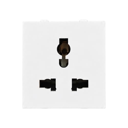 Image of 6A Universal Socket | Compatible with ROMA modular plates & Smarteefi Modular Smart Switch Boards | Kids Safety Shutter | US, AUS, UK, Europe and other major countries Plug support (1, White)