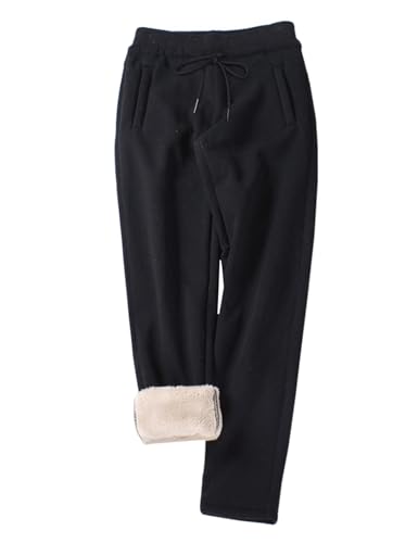 Gihuo Women's Winter Fleece Pants Sherpa Lined Sweatpants Active Running Jogger Pants