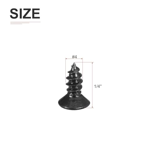 Image of DTGN 100Pcs 4 inch x1 /4 inch Flat Head Wood Screws, Self Tapping Screws Black
