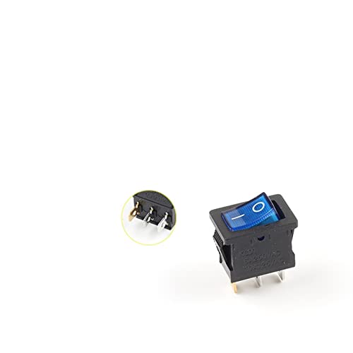 Interrupteur à bascule KCD1 3 broches 250V avec voyant lumineux bleu pour bateau et auto