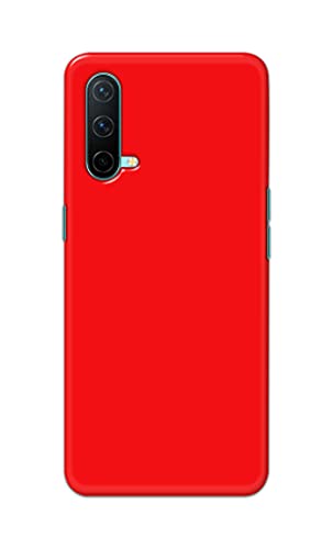Image of Printed Hard Back Cover Case for OnePlus Nord CE 5G Back Cover (Plain Red) -1803